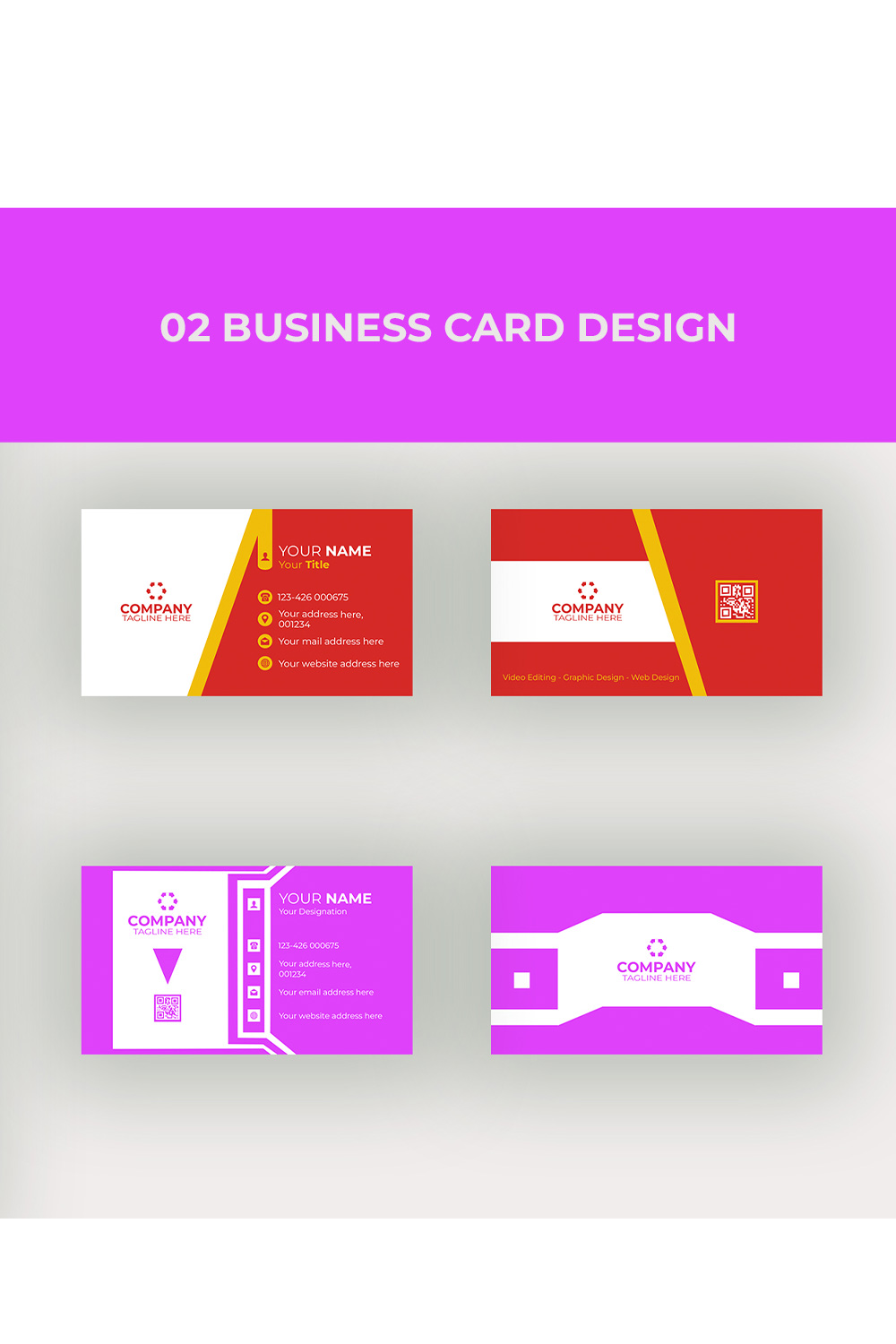 02 Professional Business Card Design Templates pinterest preview image.