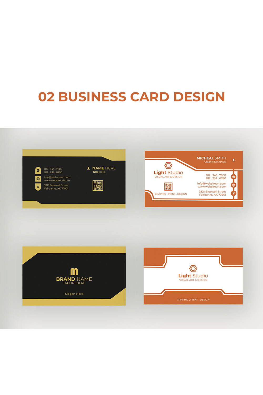 02Business Card Design Templates pinterest preview image.