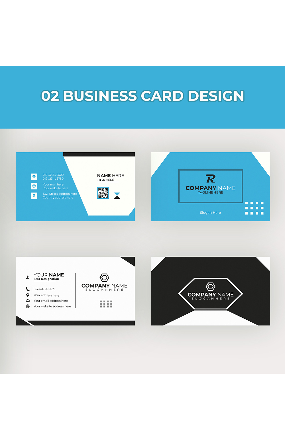 Professional business card design templates pinterest preview image.