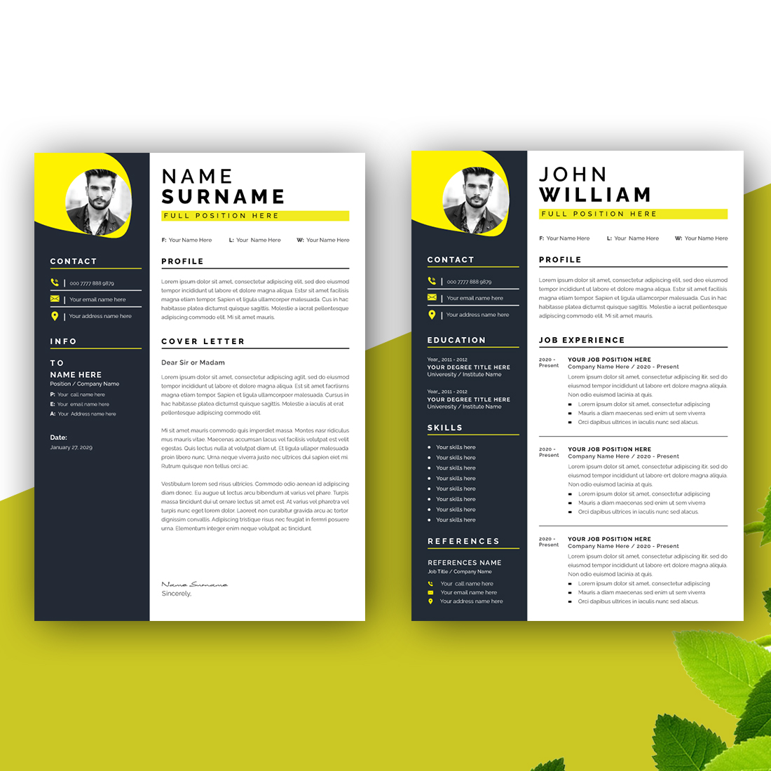 Creative Resume CV Template preview image.