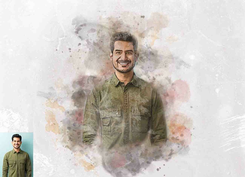 Old Watercolor Painting Photoshop Action - MasterBundles
