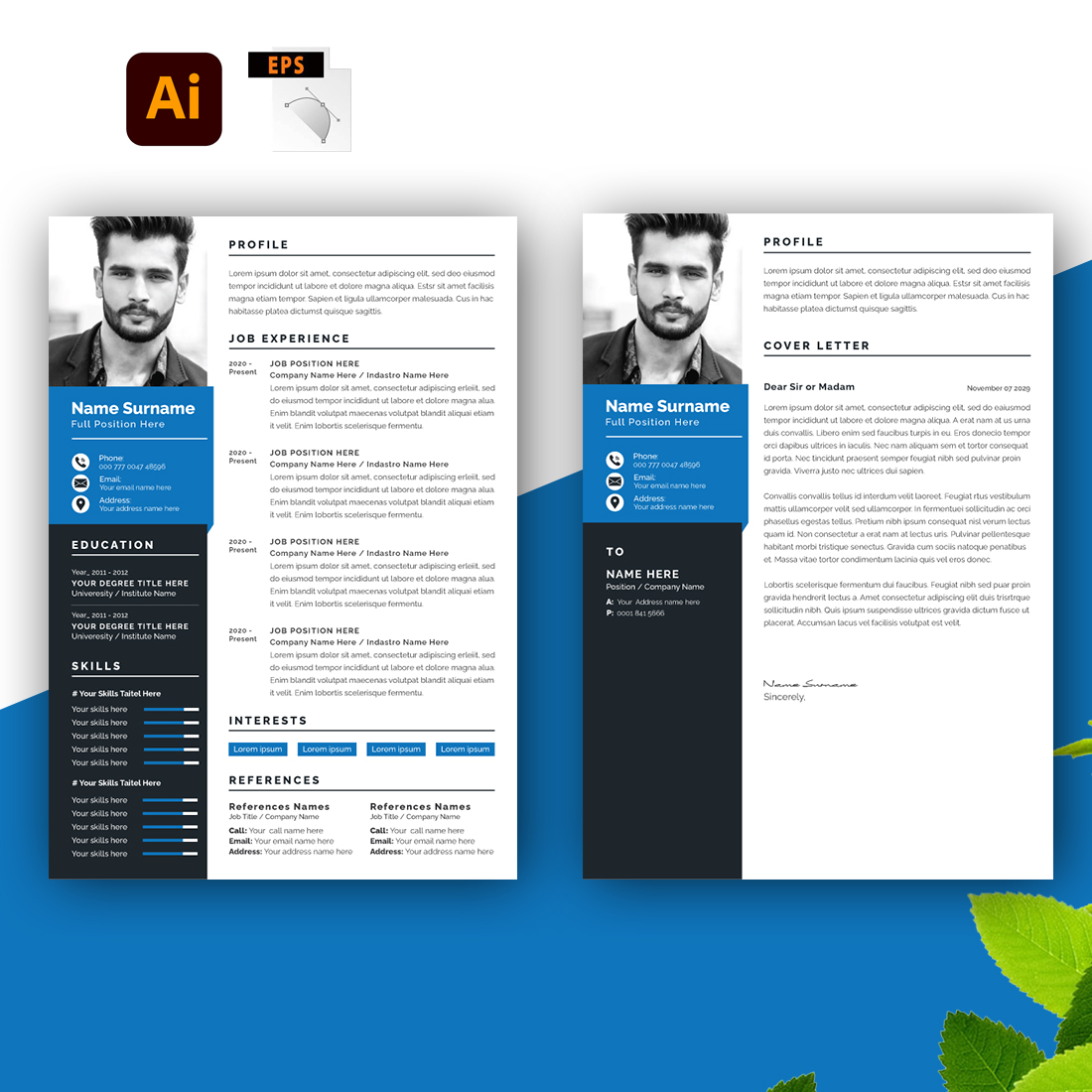 Business Resume Template preview image.