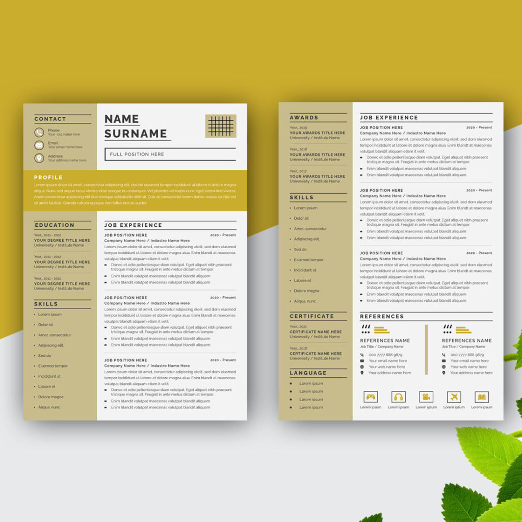Creative Resume Layout with Cover Letter - MasterBundles