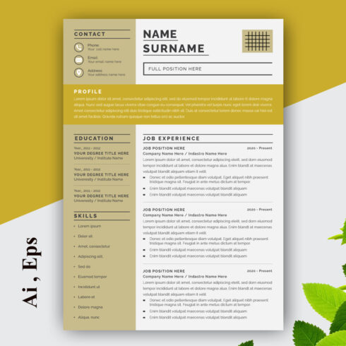 Creative Resume Layout with Cover Letter cover image.