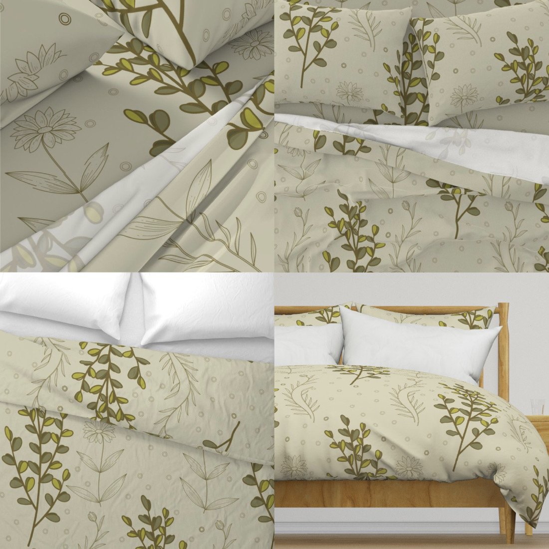VerdeChic Décor: Green Leaves Seamless Pattern for Stylish Home Accessories preview image.