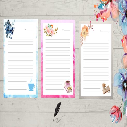 Floral daily planner printable Weekly planner printable Daily planner printable Set of 3 planners cover image.