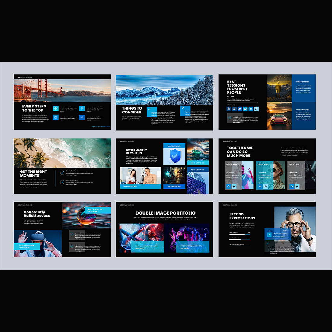 Karina Travel Agency Animated PowerPoint Presentation Template preview image.