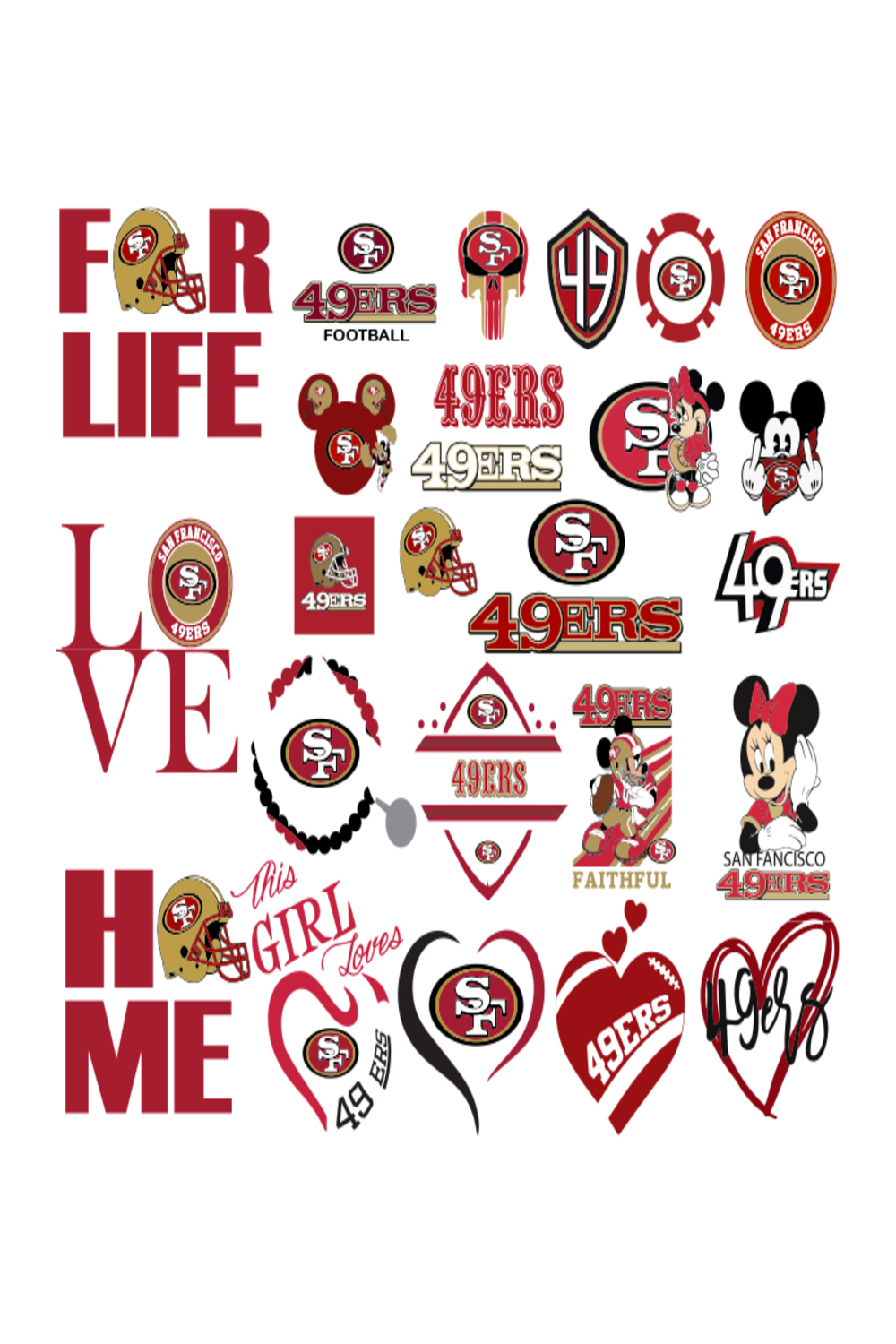 San Francisco 49ers bundle Svg, San Francisco 49ers Logo Svg, NFL football Svg, Sport logo Svg, Football logo Svg, Digital download pinterest preview image.
