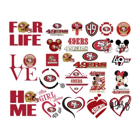 San Francisco 49ers bundle Svg, San Francisco 49ers Logo Svg, NFL football Svg, Sport logo Svg, Football logo Svg, Digital download cover image.