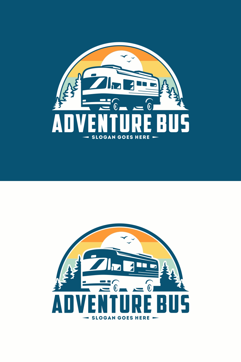 Adventure Bus logo design - only 8$ pinterest preview image.