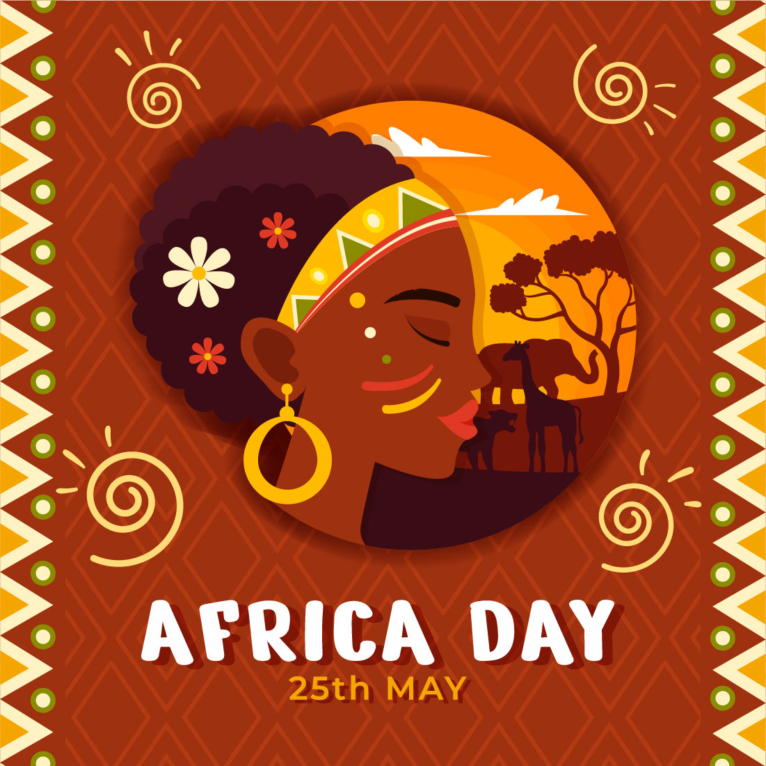 12 Happy Africa Day Illustration cover image.