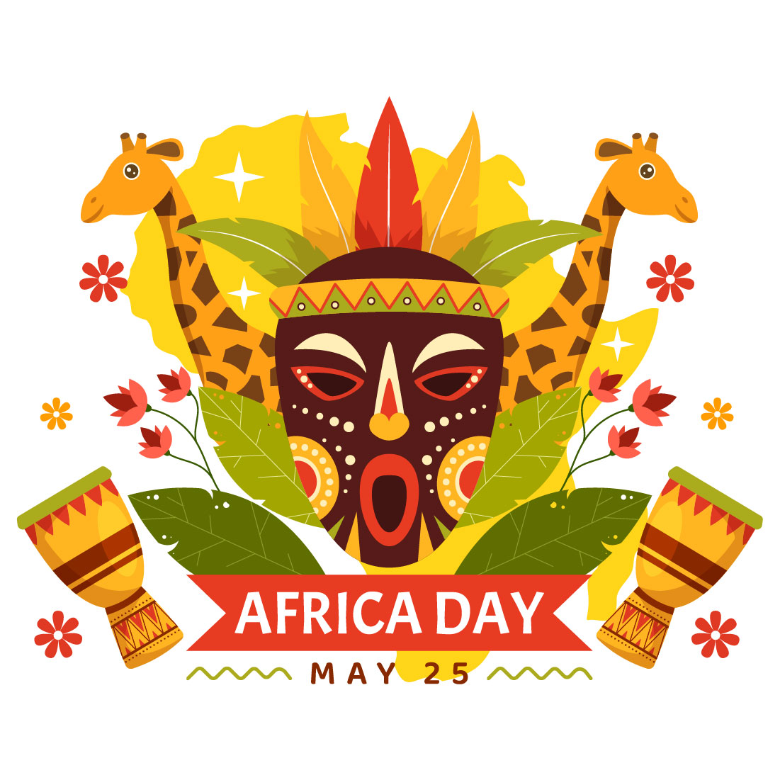 12 Happy Africa Day Illustration preview image.