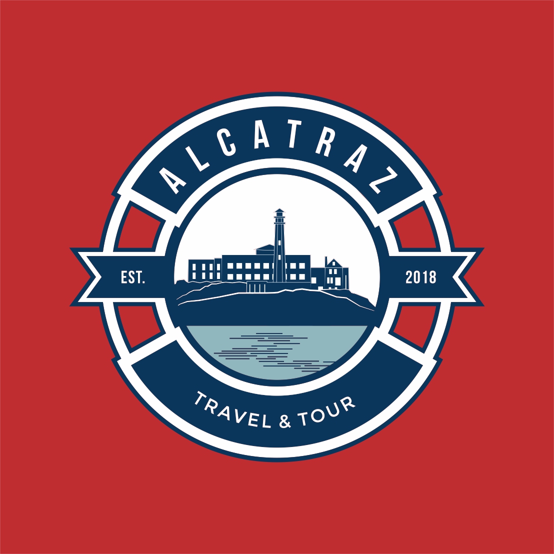 Alcatraz prison tour logo design template - only 8$ preview image.
