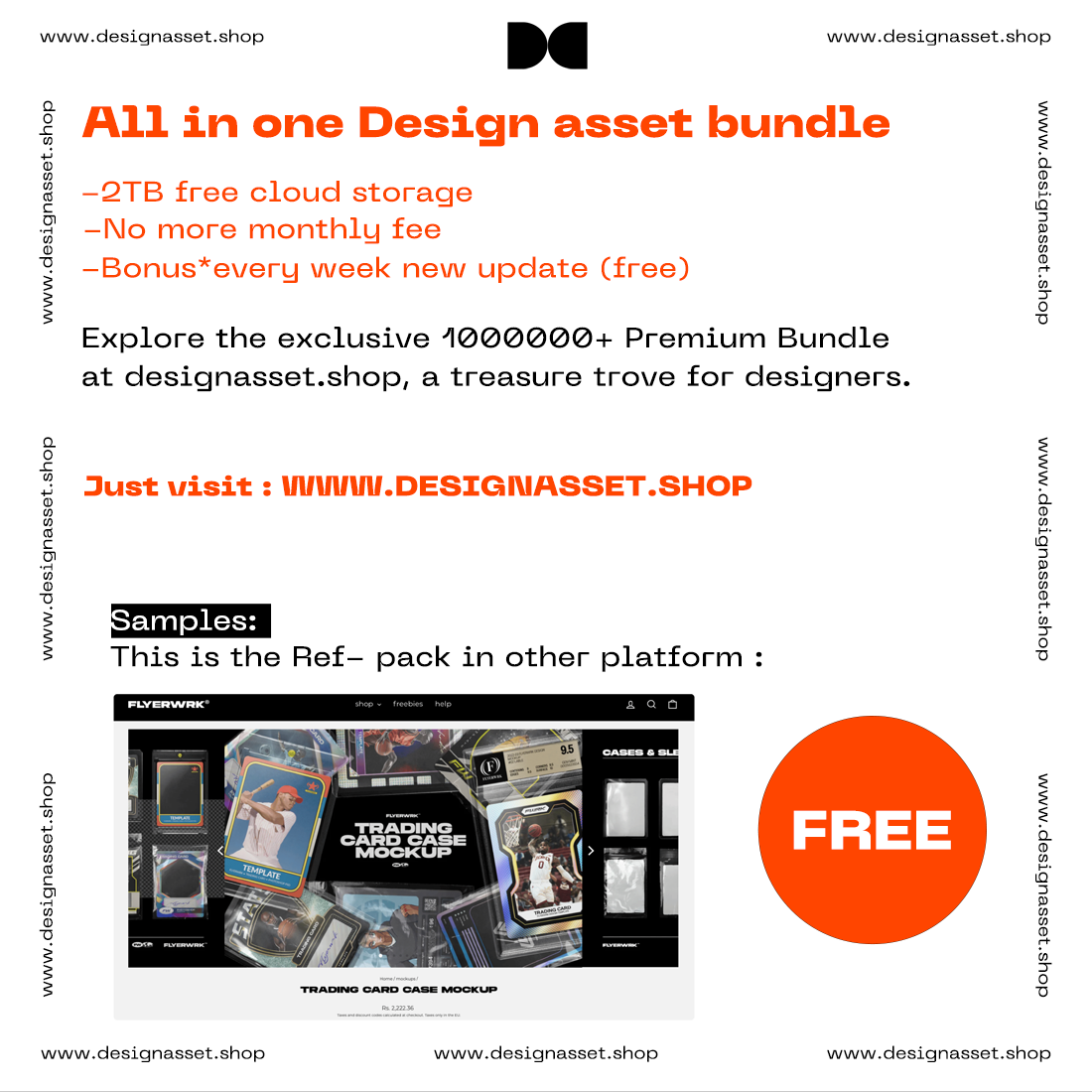 All in one Design asset bundle with 2TB free cloud storage and no more monthly fee #designasset preview image.