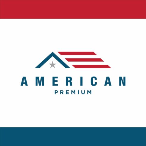 House logo design template, house roof icon Construction emblem American flag vector illustration - only 7$ cover image.