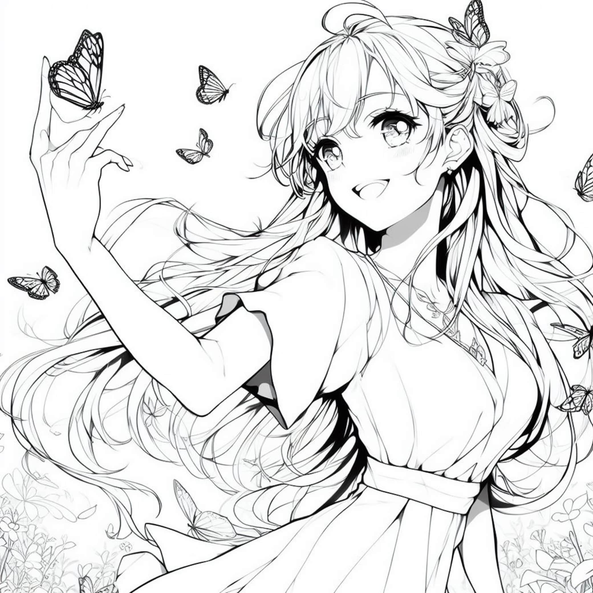 Get This Printable Anime Coloring Pages for Girls Cute Anime Girl !