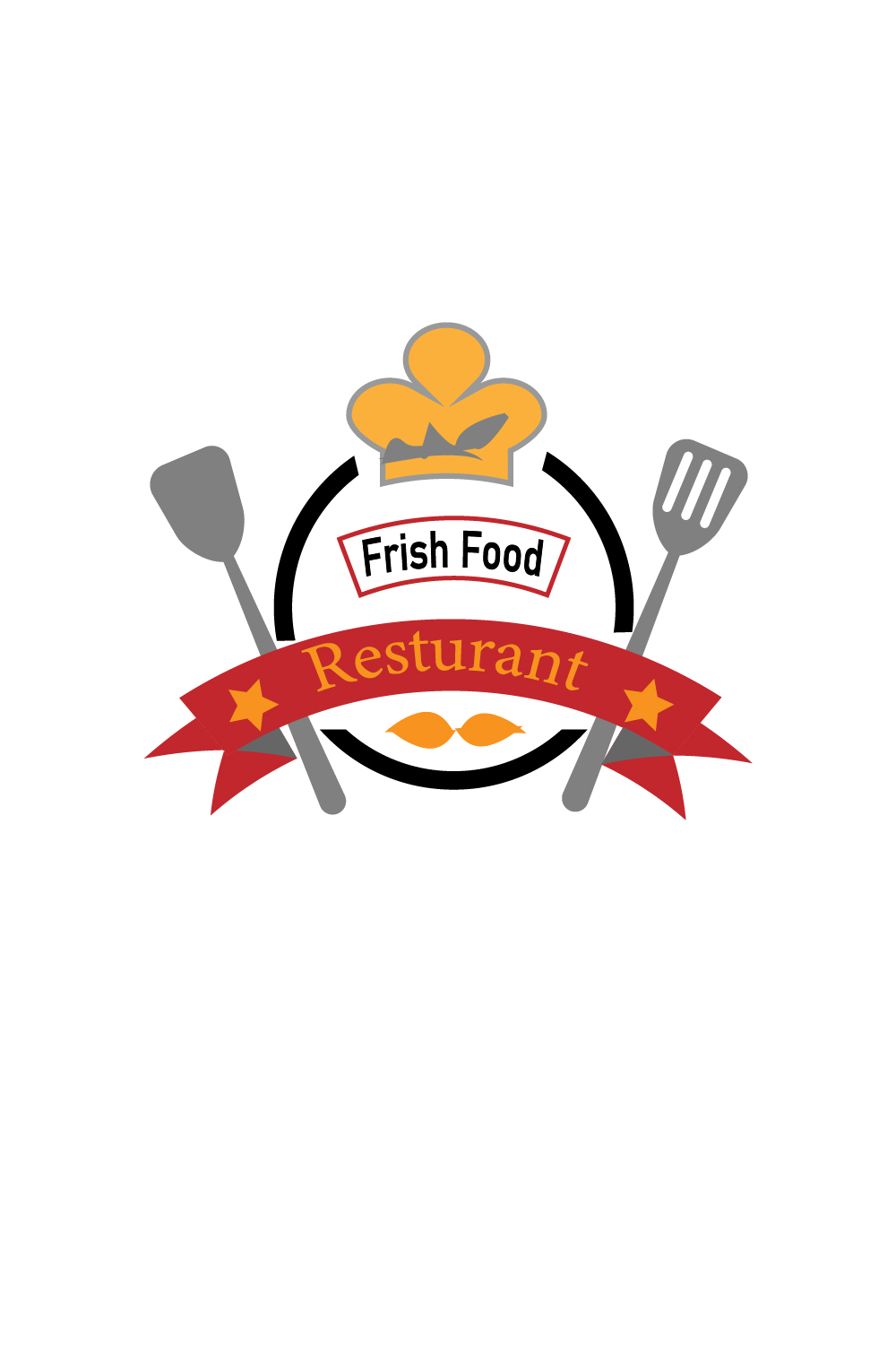 Unique Food Restaurant Logo Design pinterest preview image.