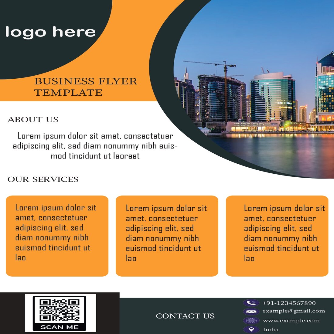 business flyer template preview image.