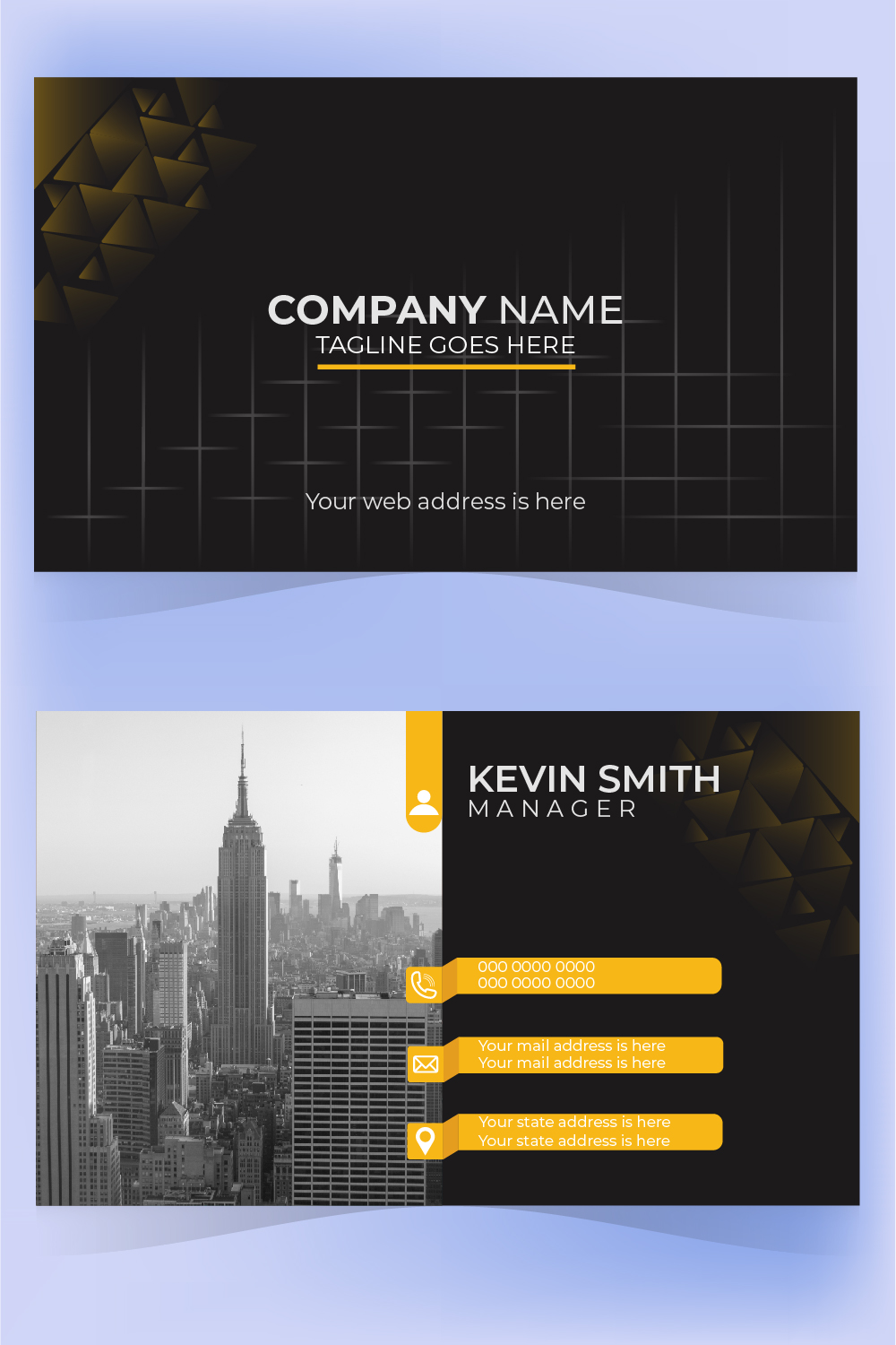 agency business card template pinterest preview image.