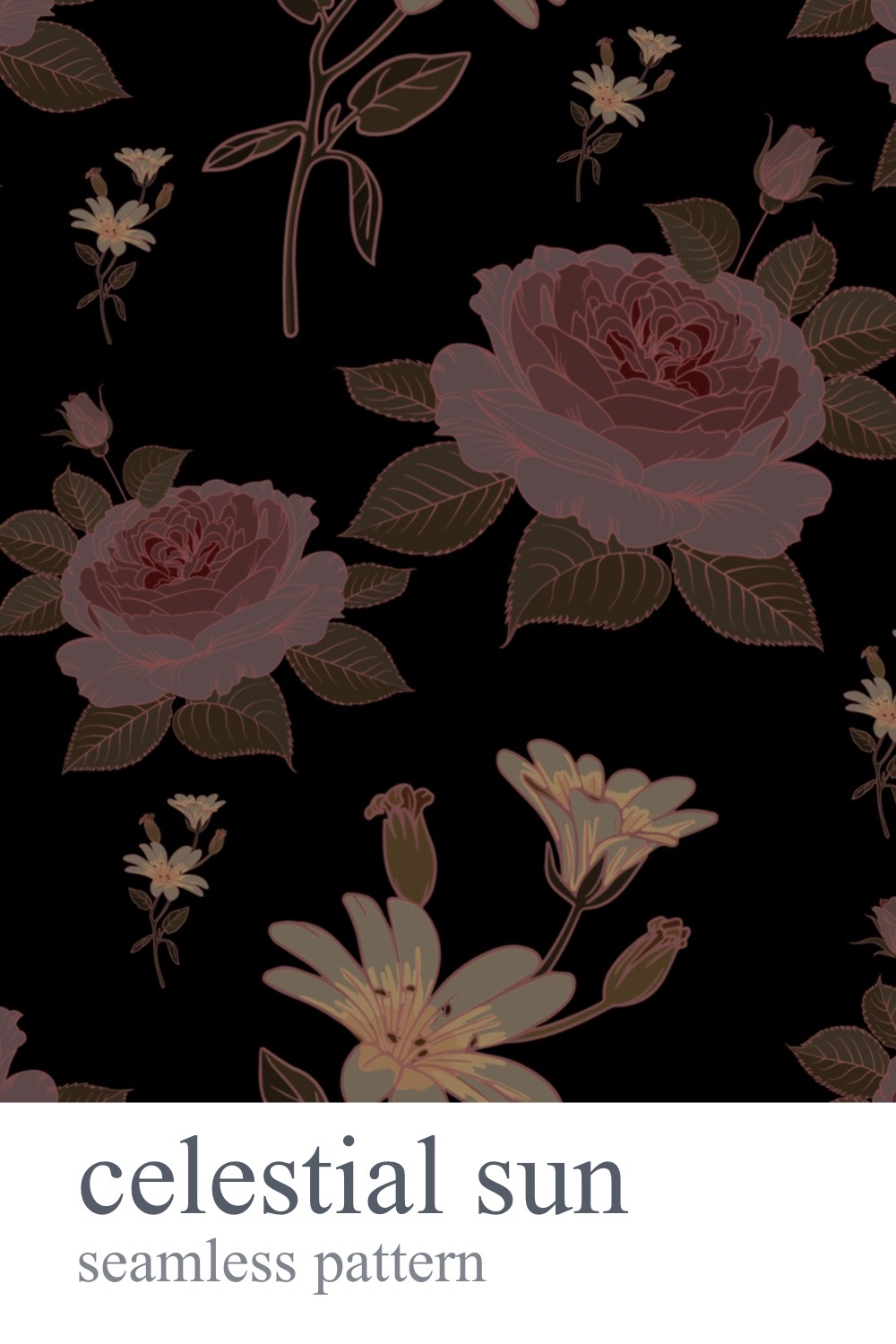 Neon Bloom Elegance: Seamless Pattern with Blossom Flower for Chic Women's Wear pinterest preview image.