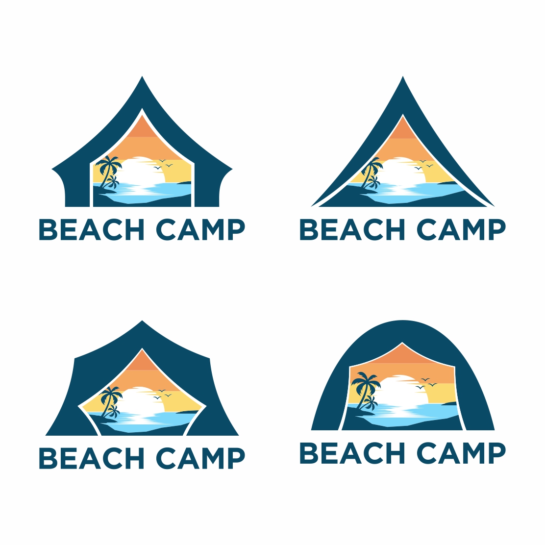 Beach camping logo Design Collection - only 9$ preview image.