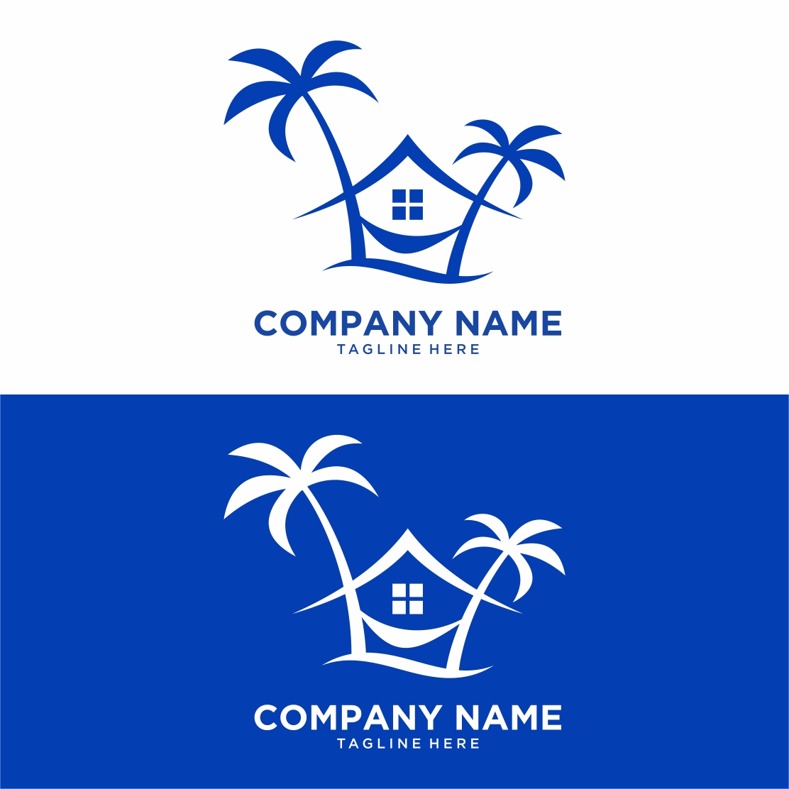 Beach property logo design template - only 7$ preview image.