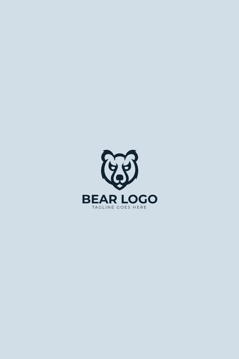 Professional Bear Logo design pinterest preview image.