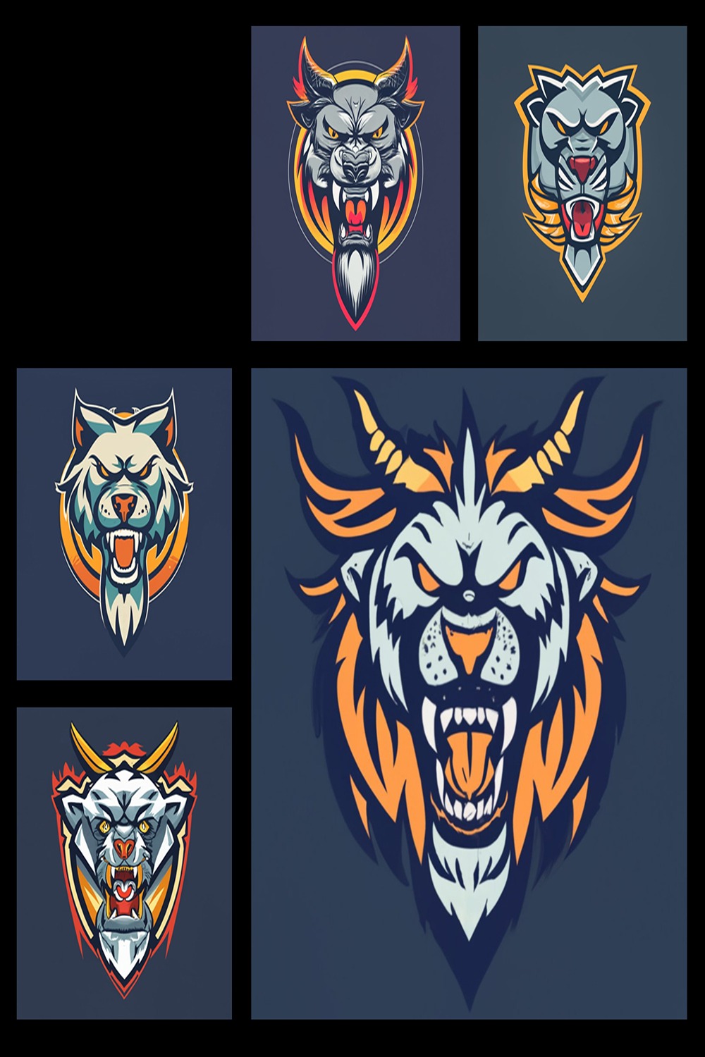 Beast Squad - Logo Design Template Total = 05 pinterest preview image.