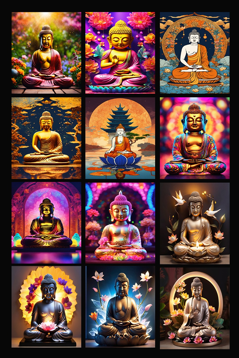 Buddha - Beautiful images Total = 12 pinterest preview image.