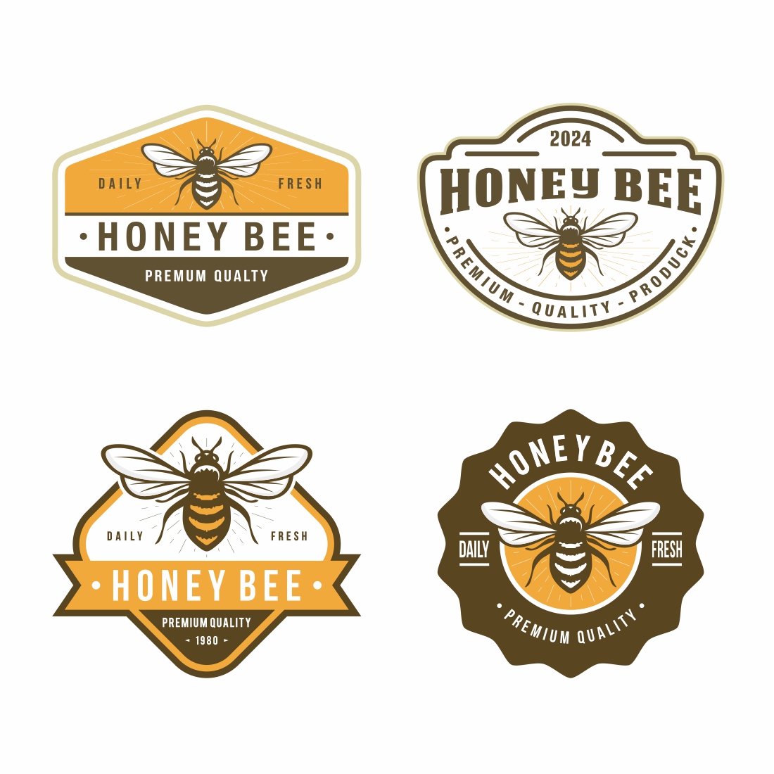 Fresh Honey Bee logo design collection - only 9$ cover image.