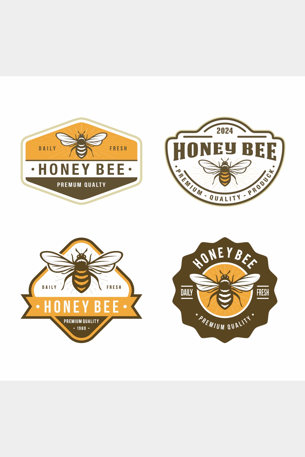 Fresh Honey Bee logo design collection - only 9$ pinterest preview image.