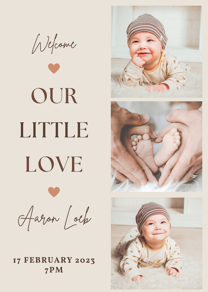 beige cute photo newborn card 368