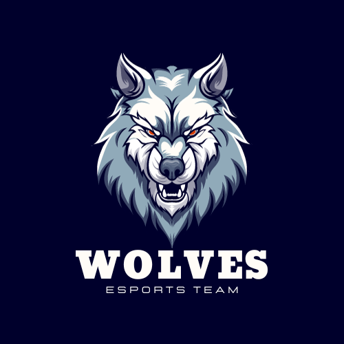 blue illustrative mascot wolves esports team logo 374