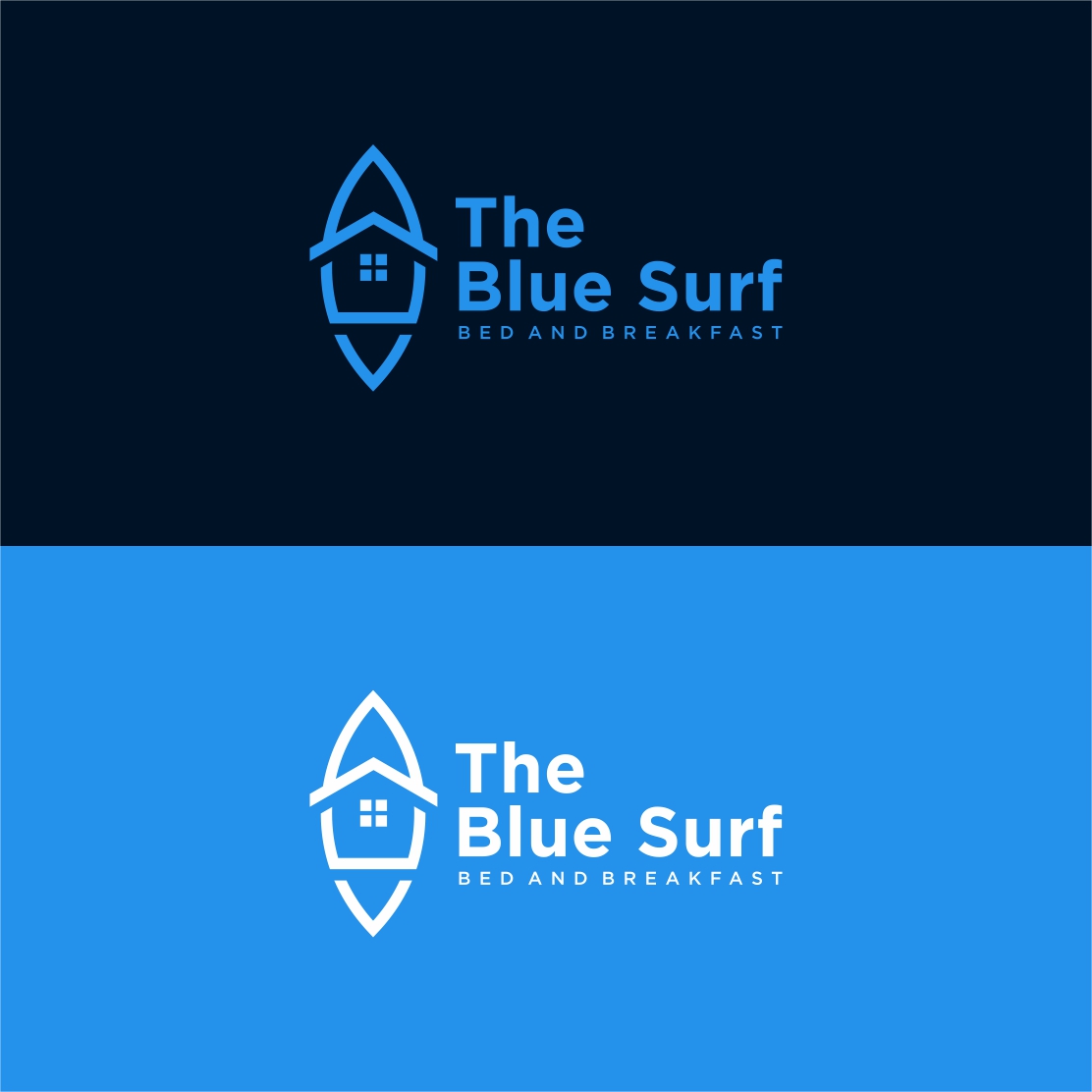 Surf House Logo Beachfront restaurant design illustration - only 8$ preview image.