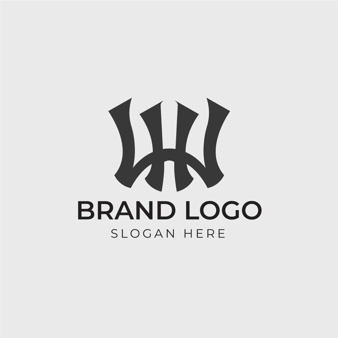 WH logo letter design concept preview image.