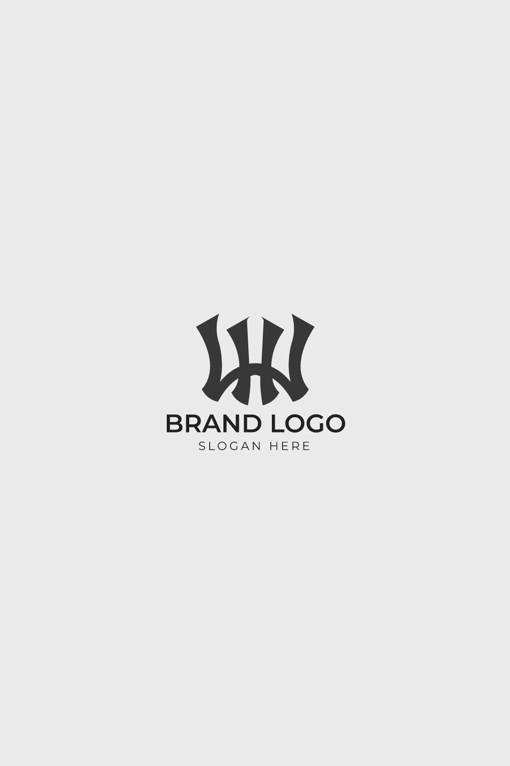 WH logo letter design concept pinterest preview image.