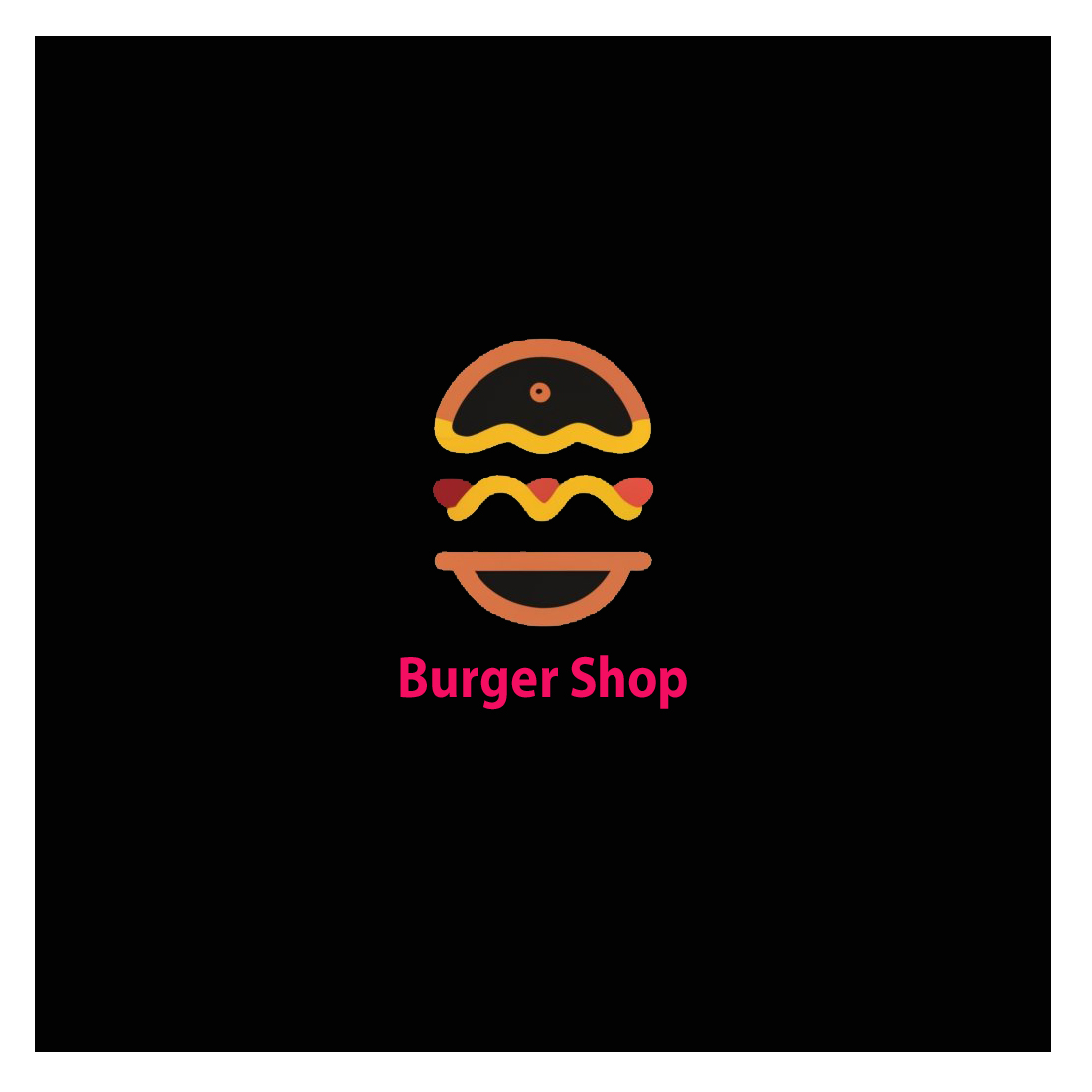 Burger Shop - Logo Design Template preview image.