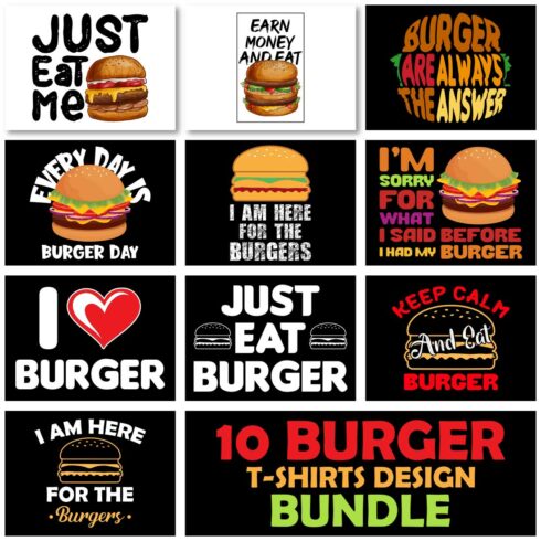 Best burger t-shirts design for burger lover cover image.