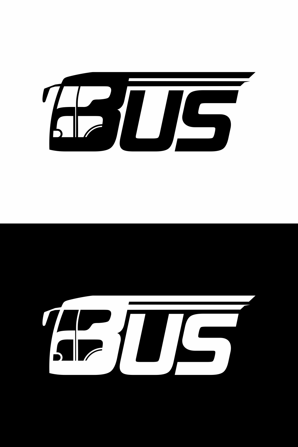 Bus logo template with the letter ``B'' combined into the head of the bus - only 8$ pinterest preview image.