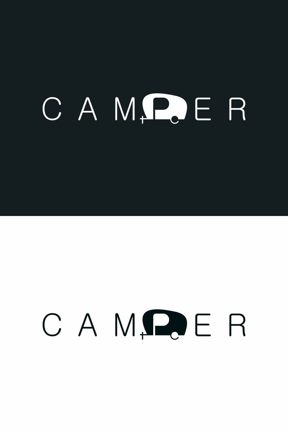 recreational vehicle or adventure and camper trailer logo template, travel and leisure vector design - only 8$ pinterest preview image.