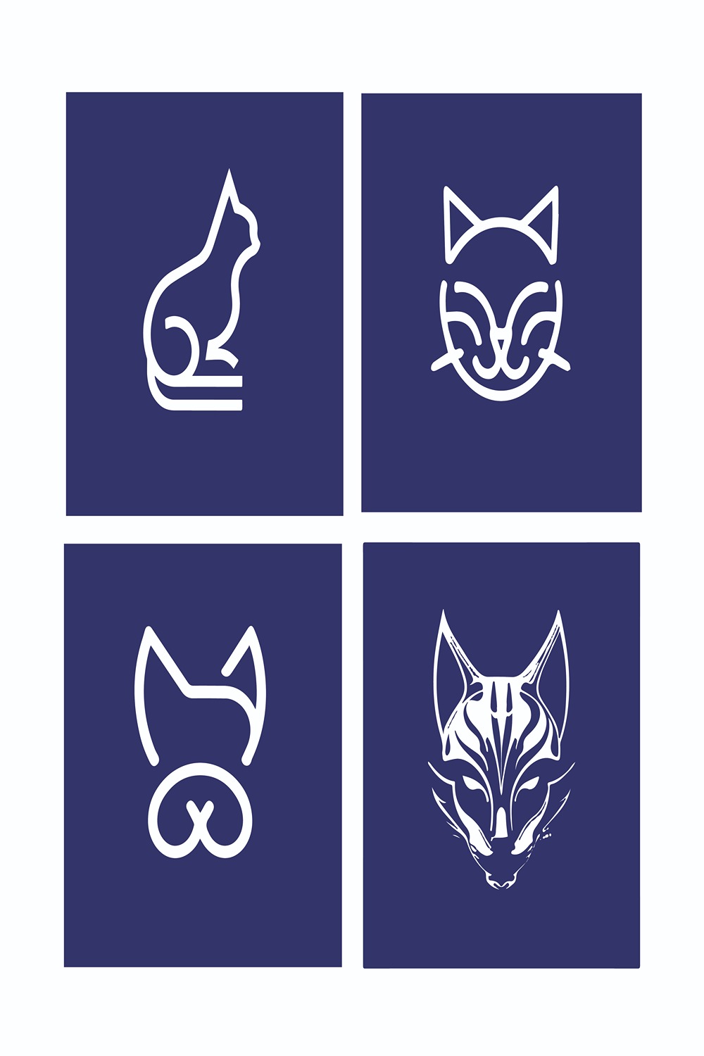 Cat - Logo Design Template Total = 04 pinterest preview image.