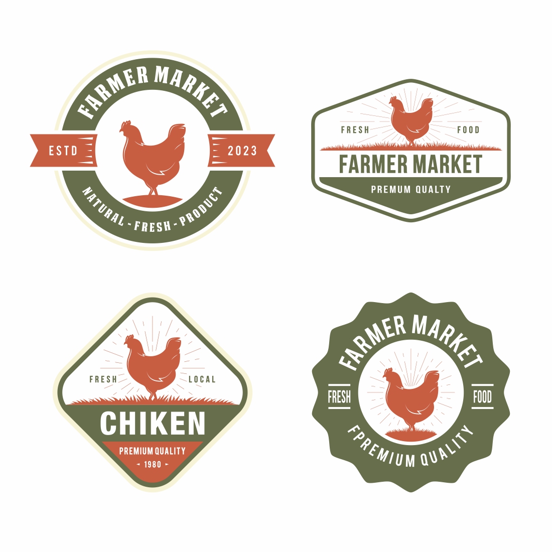 Chicken Farm logo design collection - only 7$ preview image.