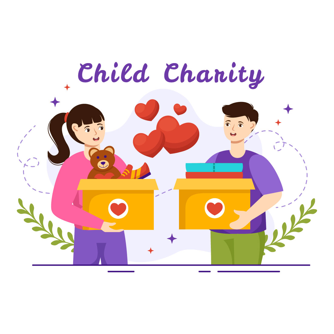 12 Child Charity Illustration preview image.