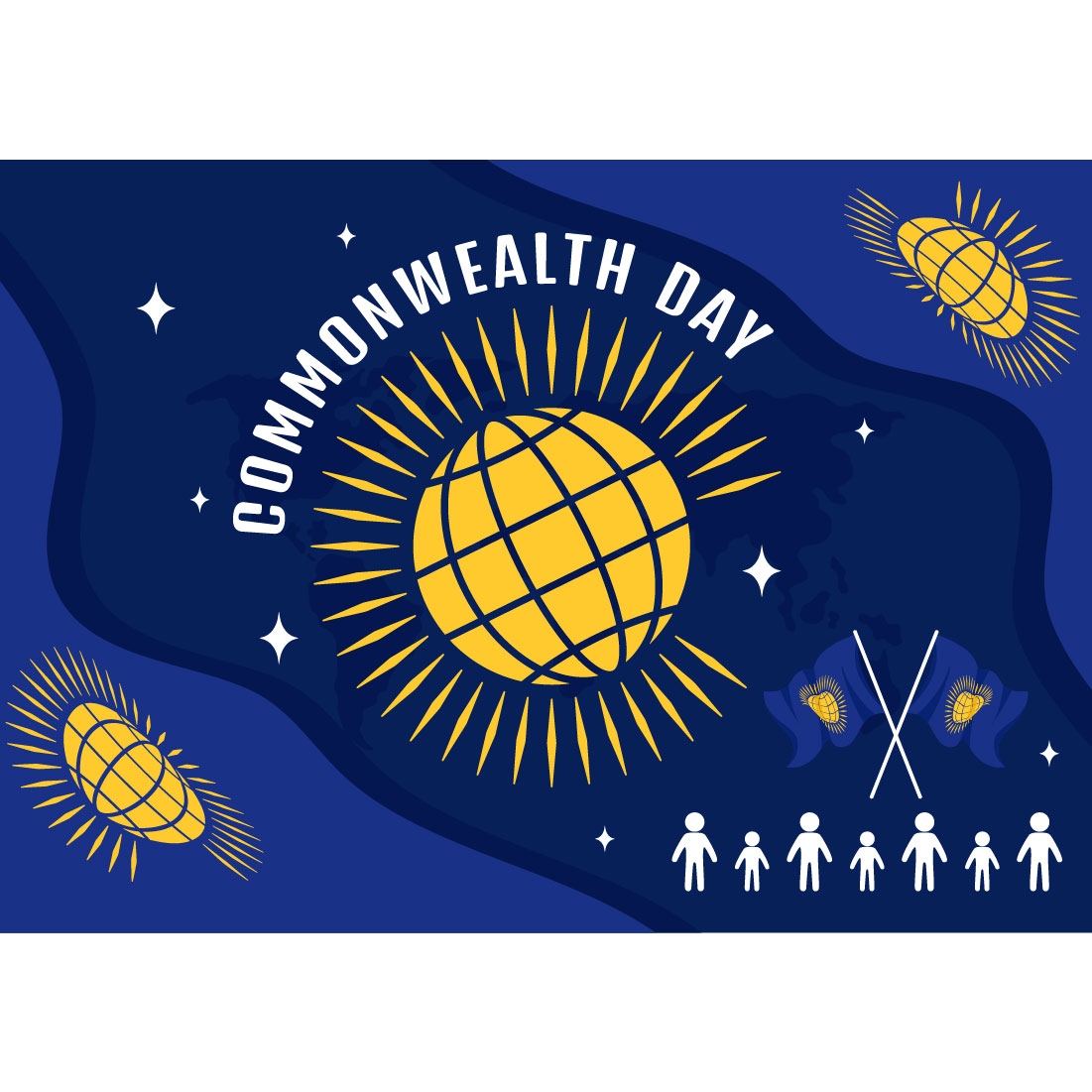 12 Commonwealth Day Illustration preview image.