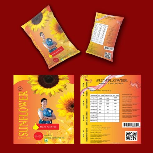 Cooking Oil Packaging Pouch Design Template cover image.