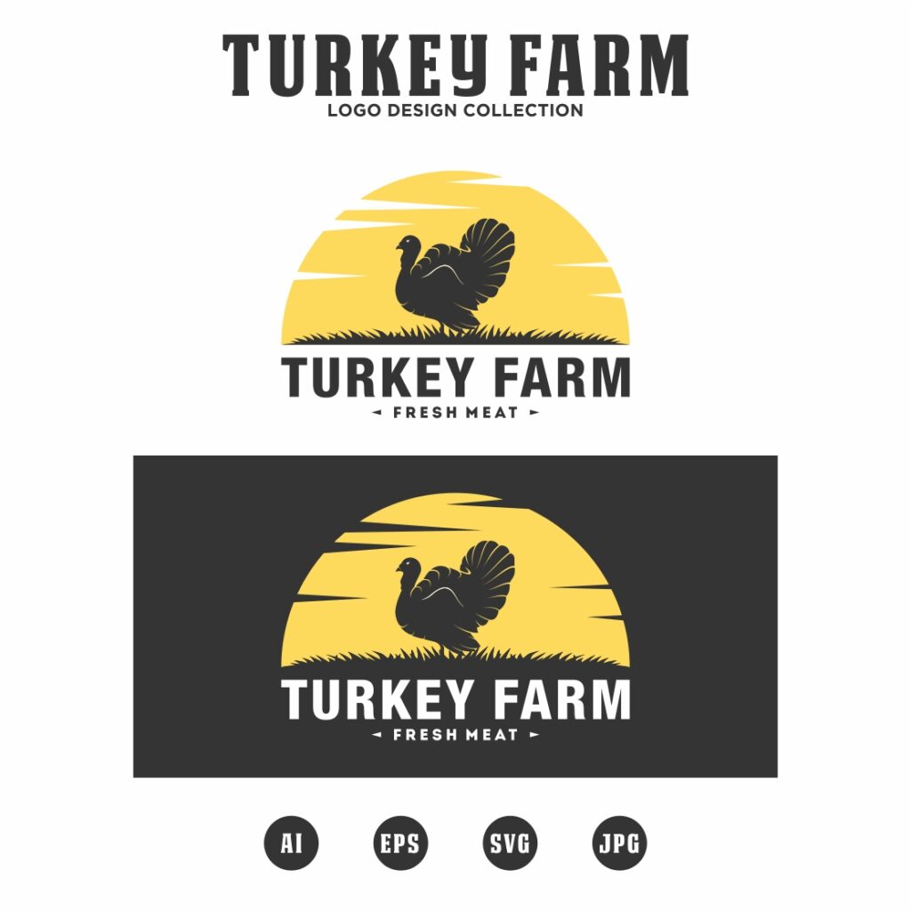 Turkey Farm logo design collection - only 10$ - MasterBundles