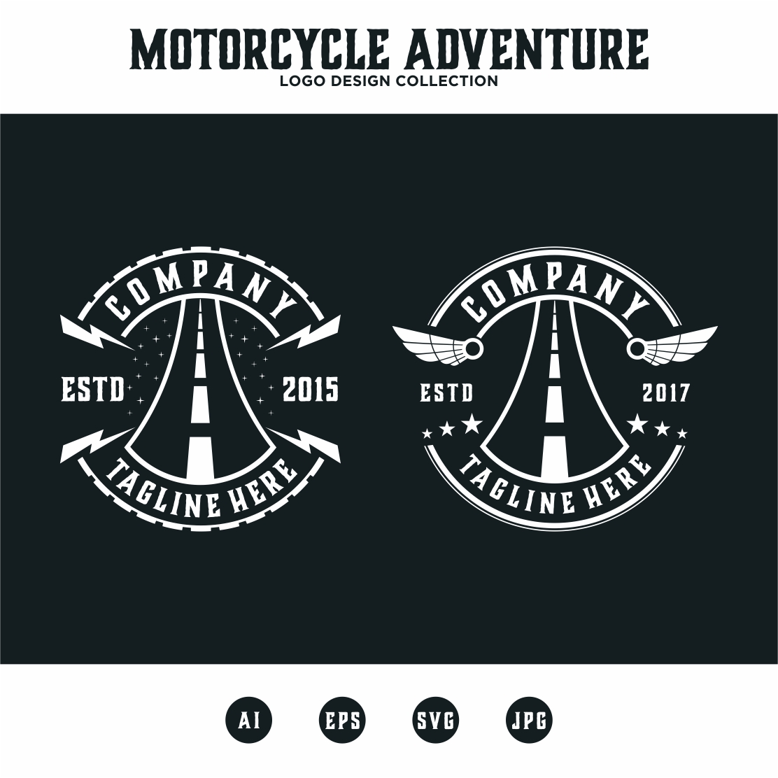 Motorcycle adventure emblem logo Design Collection - only 5$ cover image.