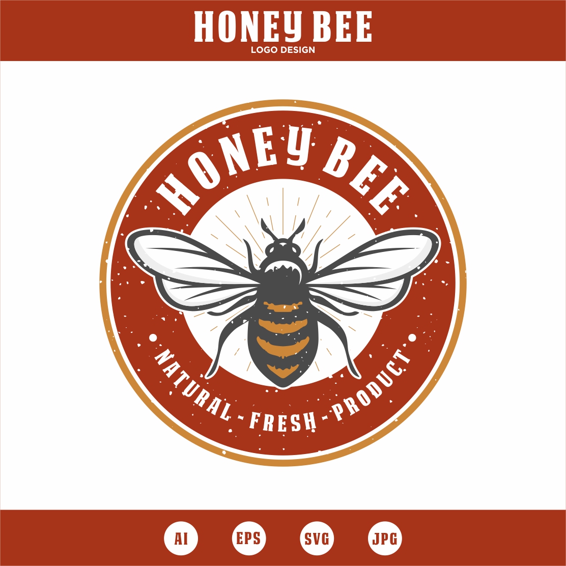 Honey Bee logo design - only 8$ cover image.