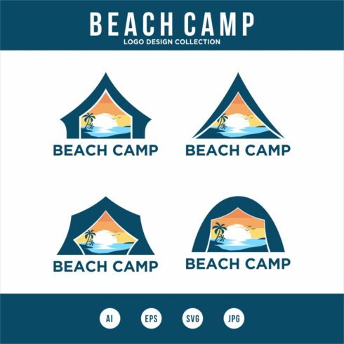 Beach camping logo Design Collection - only 9$ cover image.