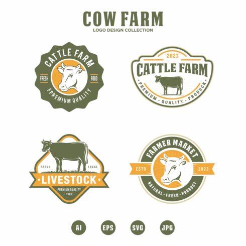 Cattle Farm logo design collection - only 10$ cover image.